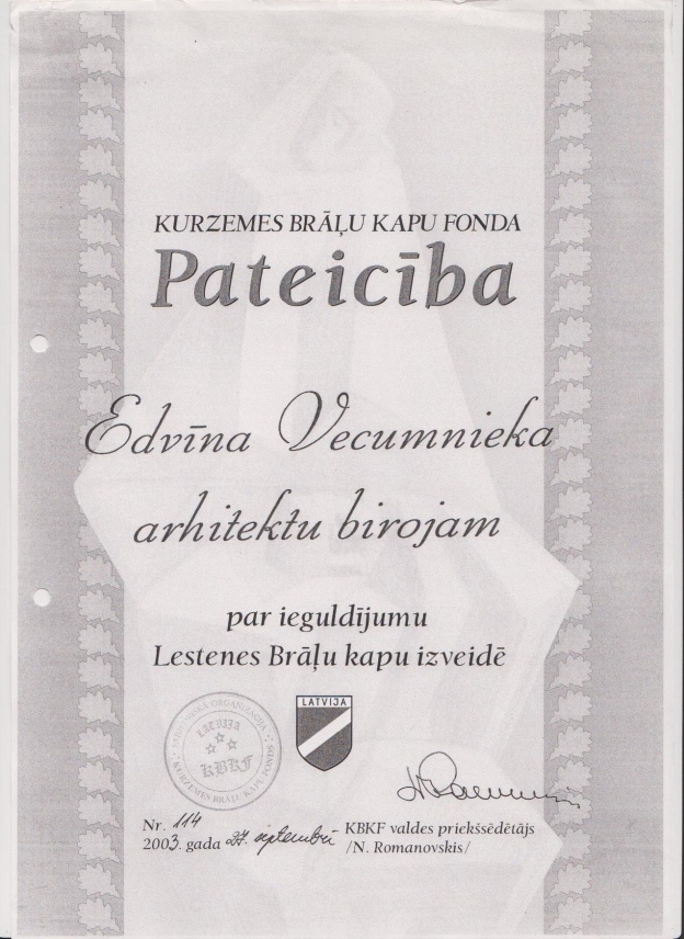 Pateicība par ieguldīto darbu